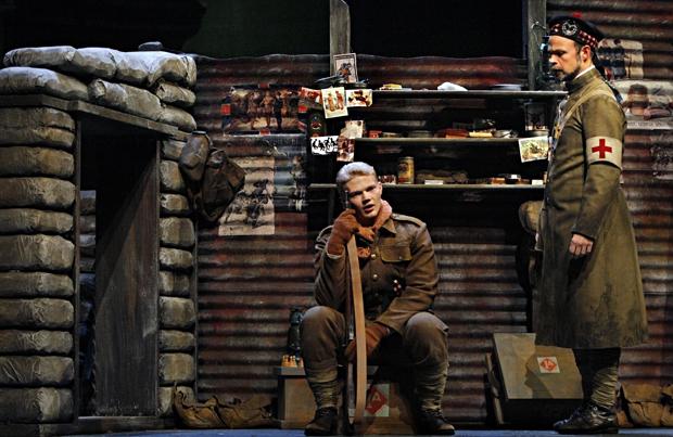 John Robert Lindsey as Jonathan Dale and Troy Cook as Father Palmer in the Minnesota Opera production of Silent Night