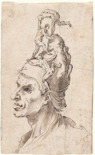 Head of a Man with Little Figures on His Head, c. 1630
