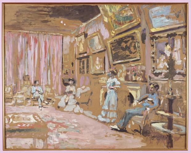 At the Jewish Museum, a look at the portraits and blurry domestic scenes of post-Impressionist Edouard Vuillard. His 1905 oil, 'Messieurs and Mesdames Josse and Gaston Bernheim-Jeune,' is seen above.