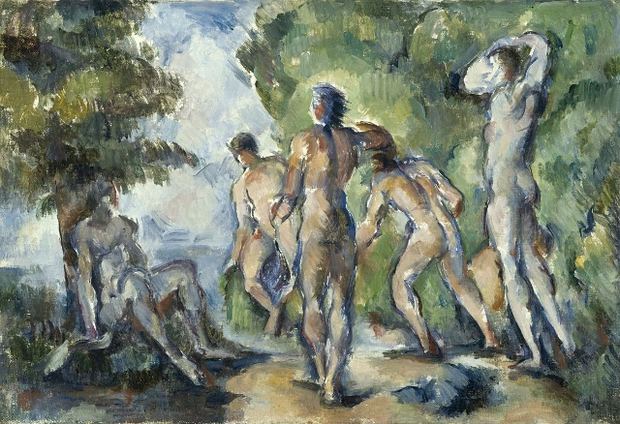 The Steins ran a lively Saturday evening salon in Paris, introducing important artists to new audiences and each other. Paul Cézanne's 'Bathers,' from c. 1892, is seen above.