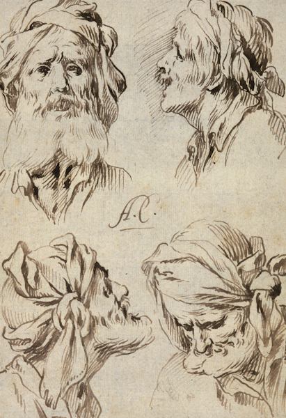 Four Heads of Men, c. 1660