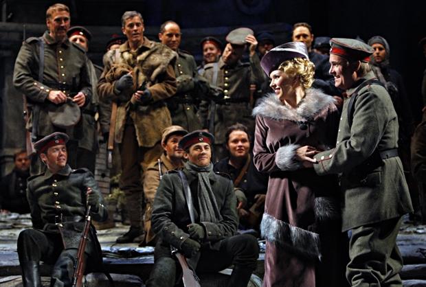 Karin Wolverton as Anna Sørensen and William Burden as Nikolaus Sprink in the Minnesota Opera production of Silent Night