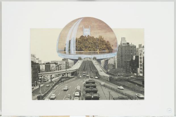 MoMA's exhibit includes design exercises that explored ideas of environments within environments, such as 'Palmtree Island,' from 1971, by Haus-Rucker-Co. MoMA's exhibit includes design exercises that explored ideas of environments within environments, such as 'Palmtree Island,' from 1971, by Haus-Rucker-Co.