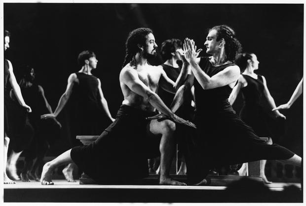Guillermo Resto and Mark Morris (featured) in Dido and Aeneas, Mark Morris Dance Group, 1990. Photo: Tom Brazil.
