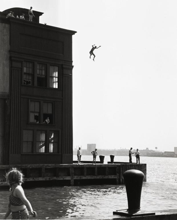 Boy Jumping into Hudson River