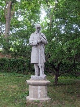 The granite statue of a typical Union soldier in, which was bought by a local Bronx businessman, which can be found at the Bronx Historical Society