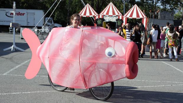 Crafters and artists who created things like this fish bike descended on the old World's Fair grounds.