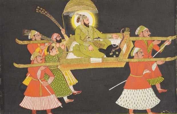 Kota Master C (Attributed). Emperor Farrukhsiyar being paraded in a palanquin