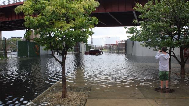 More flooding in Greenpoint, Brooklyn on Sunday. More flooding in Greenpoint, Brooklyn on Sunday.