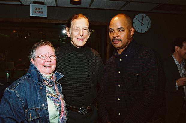 Christine Lavin, Oscar Brand, and Guy Davis at the 60th anniversary of Folksong Festival Christine Lavin, Oscar Brand, and Guy Davis at the 60th anniversary of Folksong Festival