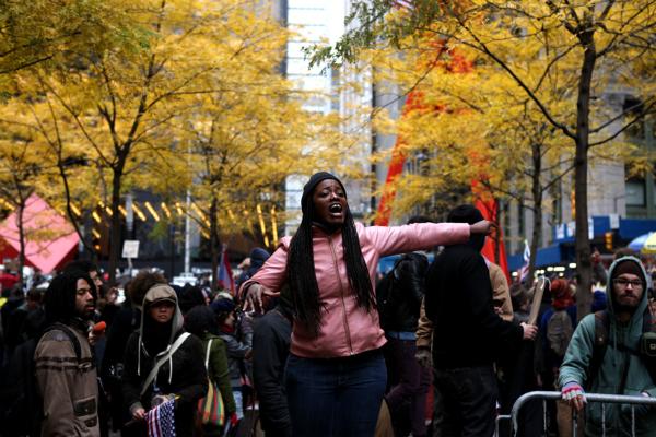A protester at Zuccotti Park