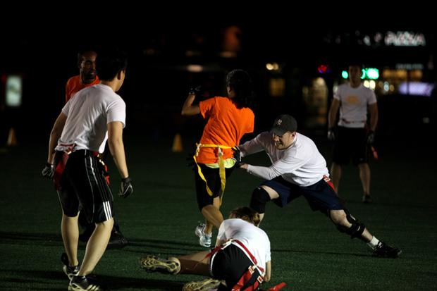 Flag football at 28th Street park.