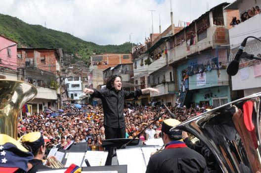 Conductor Gustavo Dudamel conducts the Simon Bolivar Orchestra Conductor Gustavo Dudamel