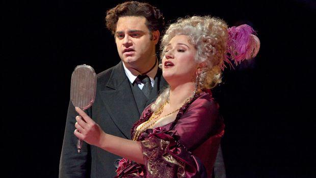 Joseph Calleja as Hoffmann and Ekaterina Gubanova as Giulietta in Offenbach’s “Les Contes d’Hoffmann.” Taken during the rehearsal on November 27, 2009 at the Met. Joseph Calleja as Hoffmann and Ekaterina Gubanova as Giulietta in Offenbach’s “Les Contes d’Hoffmann.” Taken during the rehearsal on November 27, 2009 at the Met.