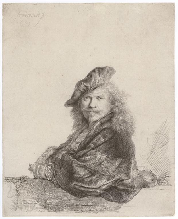 Self-Portrait Leaning on a Stone Sill, 1639