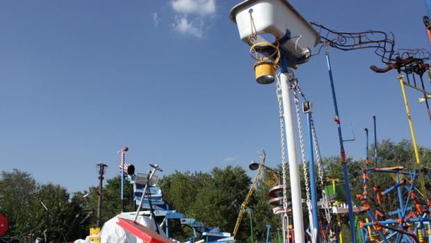 There was a life-sized mousetrap set up.