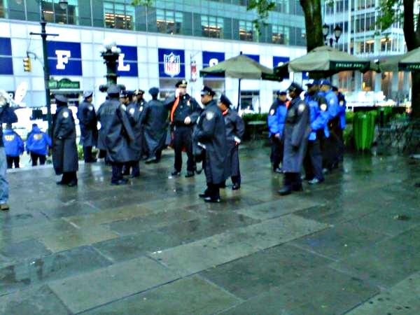 Police gather at Bryant Park