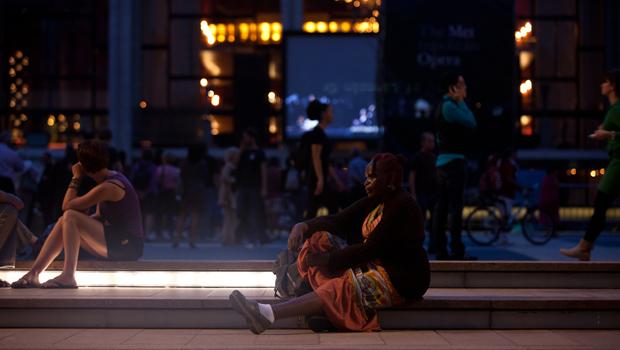 At the Lincoln Center Plaza simulcast of the Met's opening night gala.