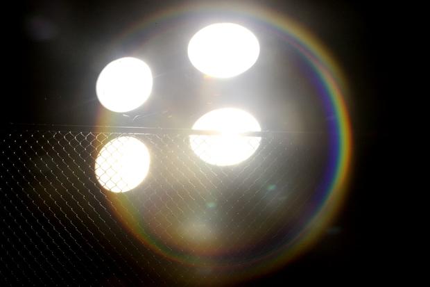 Park lights at Sara D. Roosevelt Park rented for evening soccer games.
