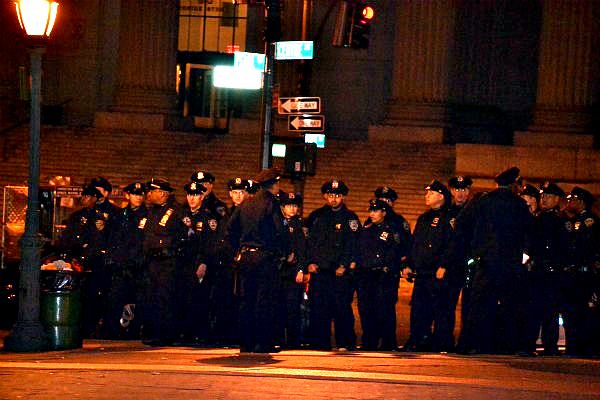 About 70 people were arrested as officers cleared the park.