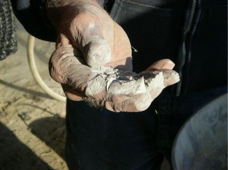 The pulverized wheat turns into flour after going through the