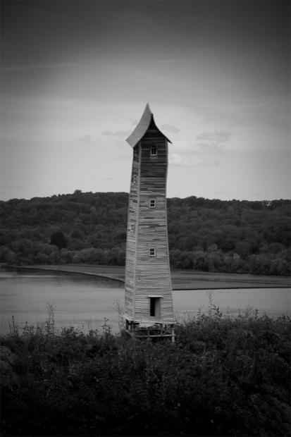 Hite's sculptures are like hallucinogenic versions of traditional vernacular architecture -- such as 'River Tower, Cliff Edge, Rhinecliff, Dutchess County,' from 2007. Hite's sculptures are like hallucinogenic versions of traditional vernacular architecture -- such as 'River Tower, Cliff Edge, Rhinecliff, Dutchess County,' from 2007.