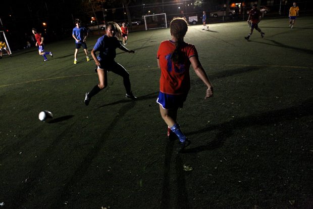 Sara D. Roosevelt park soccer players.
