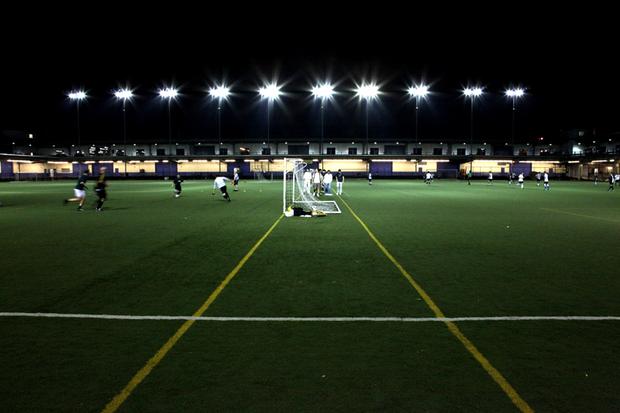 Soccer field at Pier 40.