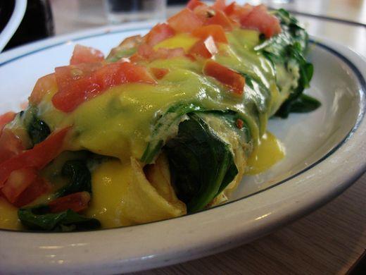 Lunch: spinach and mushroom omelet with Swiss cheese from IHOP