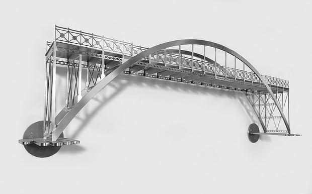 At Magnan Metz in Chelsea, the architectonic works of Cuban artist Alexandre Arrechea will go on view. 'Zollamtssteg,' a sculpture from 2012, is shown here.