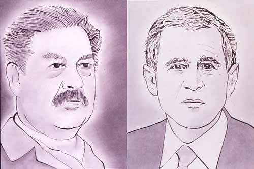 'Saddam Hussein,' and 'George W. Bush'