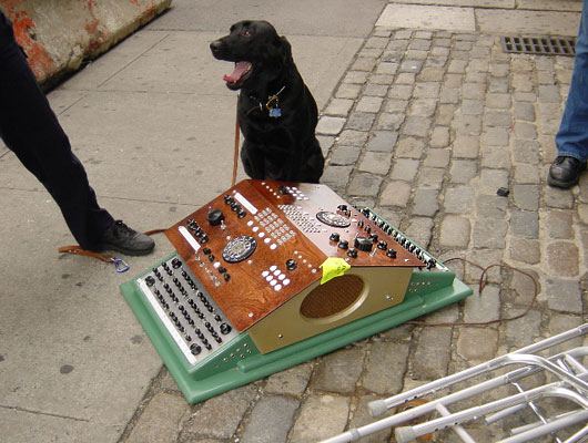 Charley, the bomb sniffing dog, gives his approval to the Dual Primate Console.