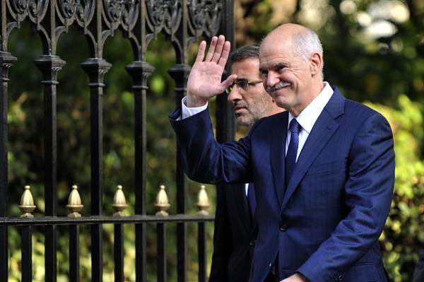 Outgoing Greek Prime Minister George Papandreou