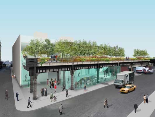 The High Line, preliminary design, grasslands and planking system. Computer-generated image.