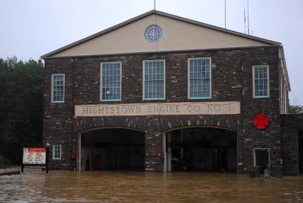 The Hightstown, NJ fire house flooded, post-Irene. The Hightstown, NJ fire house flooded, post-Irene.