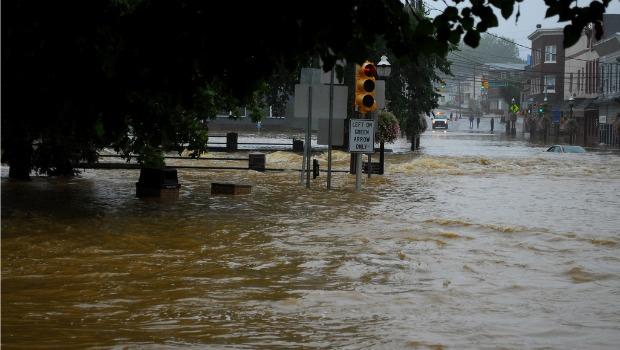 Hightstown, NJ under water. Hightstown, NJ under water.