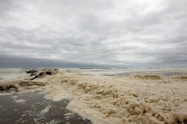 Heavy surf pounds the beach after Hurricane Irene swept through on August 28, 2011 in Long Beach, New York. Heavy surf pounds the beach after Hurricane Irene swept through on August 28, 2011 in Long Beach, New York.