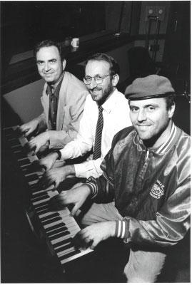 Leonard with WNYC host Brian Lehrer & Guardian Angels founder Curtis Sliwa during Sliwa's 1994 tenure at WNYC as the voice of New York Beat.