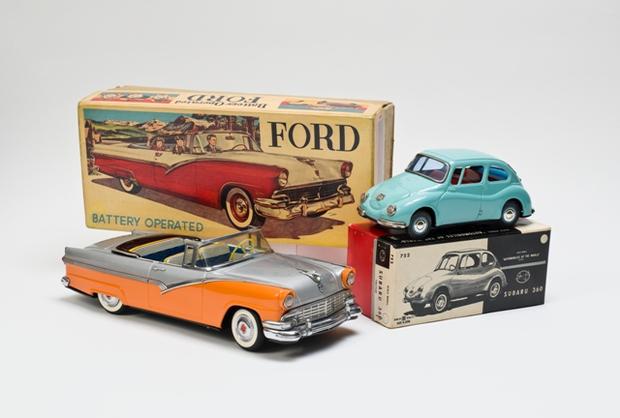 Ford convertible toy car with original box. c. 1956.
