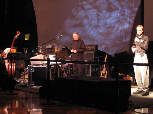 John Schaefer thanks the members of the Bill Frisell trio, 1/15/04.