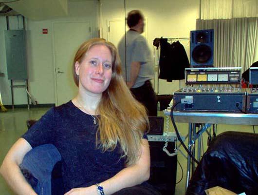 WNYC engineers Jennifer Munson and Ed Haber, 11/20/03.