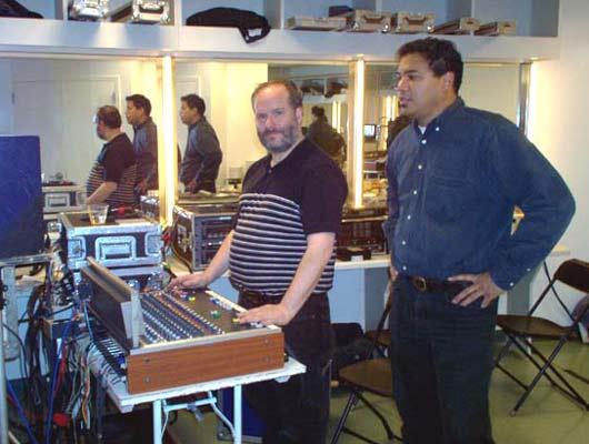 WNYC engineers Ed Haber and George Wellington, 10/23/03.