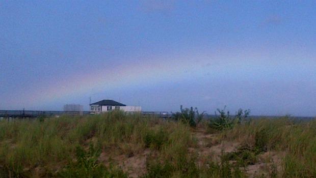 Post-Irene: A rainbow across the fishing pier that survived the storm in Ocean Grove, N.J. Post-Irene: A rainbow across the fishing pier that survived the storm in Ocean Grove, N.J.