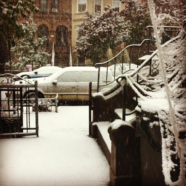Snow piles up in Prospect Heights, Brooklyn. Snow piles up in Prospect Heights, Brooklyn.