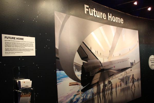 A rendering of the Enterprise's future home is also on display.