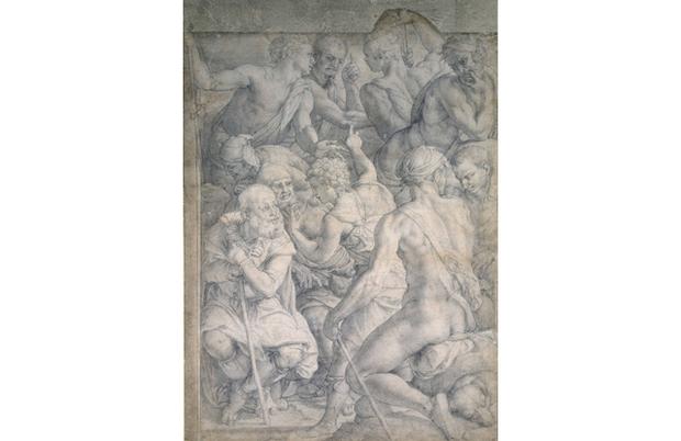 ca. 1546-48
Black chalk, traces of squaring in black chalk on off-white paper 17 1/8 x 13 1/16 in. ca. 1546-48
Black chalk, traces of squaring in black chalk on off-white paper 17 1/8 x 13 1/16 in.