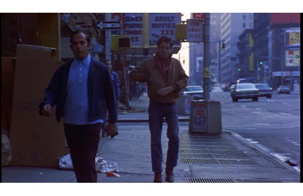Travis Bickle (Robert De Niro) walks down Eighth Avenue, just south of 47th Street. Travis Bickle (Robert De Niro) walks down Eighth Avenue, just south of 47th Street.