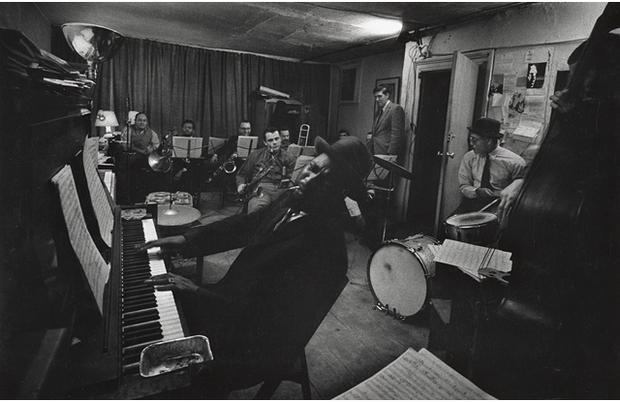 Thelonious Monk and his Town Hall band in rehearsal, February 1959. Thelonious Monk and his Town Hall band in rehearsal, February 1959.