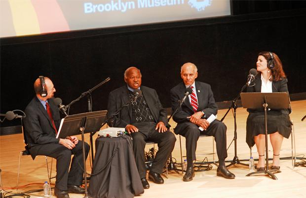 Brian Lehrer (left), Major Owens Dr.Roscoe Brown, Celeste Headlee (right) Brian Lehrer (left), Major Owens Dr.Roscoe Brown, Celeste Headlee (right)