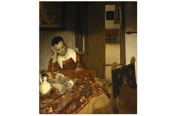 Johannes Vermeer (Dutch, 1632–1675)
A Maid Asleep, 1656–57
Oil on canvas
34 1/2 x 30 1/8 in. (87.6 x 76.5 cm)
The Metropolitan Museum of Art, Bequest of Benjamin Altman, 1913 (14.40.611) Johannes Vermeer (Dutch, 1632–1675)
A Maid Asleep, 1656–57
Oil on canvas
34 1/2 x 30 1/8 in. (87.6 x 76.5 cm)
The Metropolitan Museum of Art, Bequest of Benjamin Altman, 1913 (14.40.611)